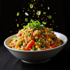 Vibrant Vegetable Fried Rice with Fresh Carrots and Peas