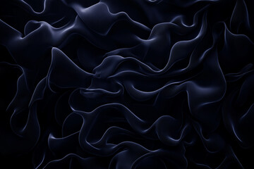 Obraz premium Smooth, flowing dark fabric texture with waves and folds, creating sense of depth and movement. Ideal for backgrounds or abstract designs