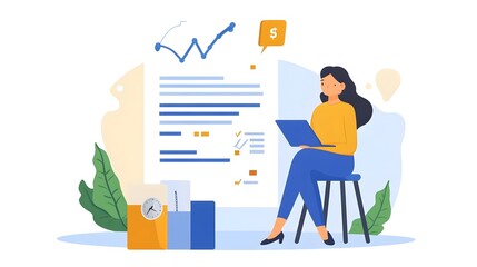 A professional workspace with financial documents, graphs and a calculator. A businessperson analyzing income. Concept: Corporate finance, financial planning, budgeting, investment strategy and busin