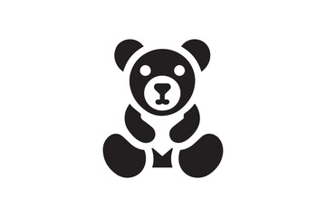 teddy bear black color vector silhouette illustration isolated in white background