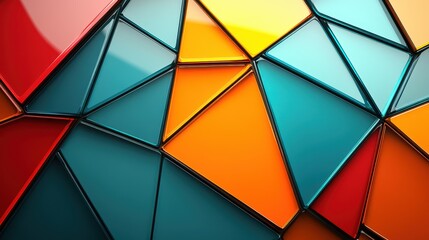Abstract colorful geometric triangles background