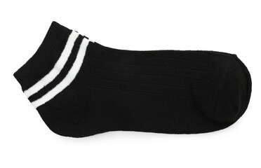 Pair of soft socks isolated on white, top view