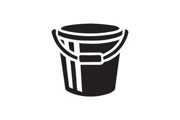 Bucket black color vector silhouette illustration isolated in white background