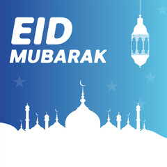 Eid mubarak greeting card background design. Islamic arabic background.