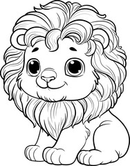 lion cartoon coloring page