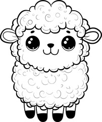 sheep cartoon coloring page