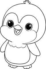 penguin cartoon coloring page