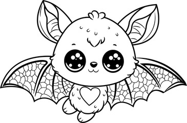 bat cartoon coloring page