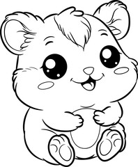 hamster cartoon coloring page