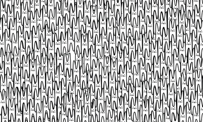 Black and white seamless pattern cats