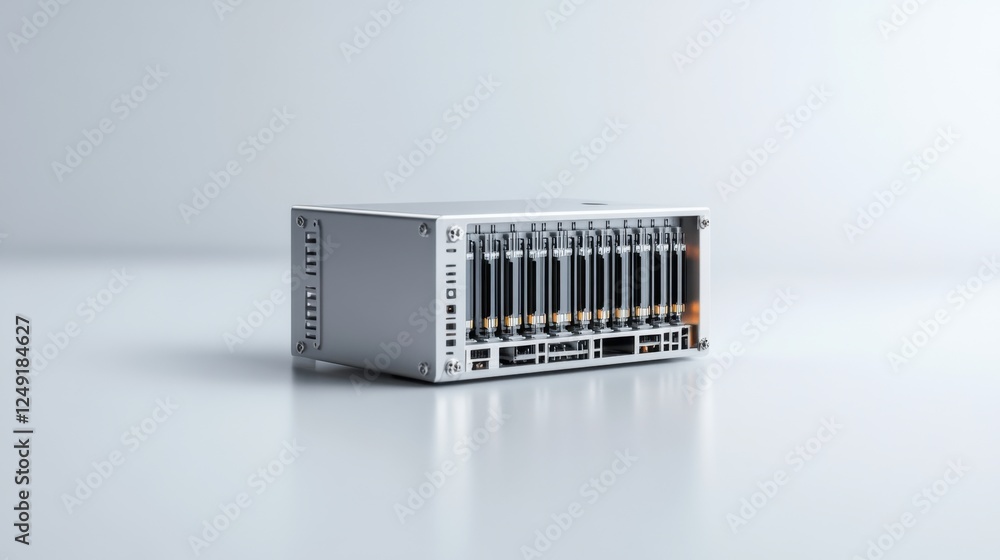 Aufkleber modern laboratory equipment with multiple test tubes in a clean and minimalist setting