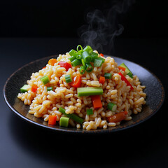 Vibrant Vegetable Fried Rice with Fresh Carrots and Peas
