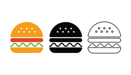 Hamburger. Hamburger icon in flat style isolated on a white background