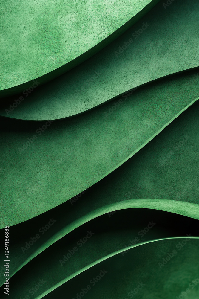 Poster textured green waves create calming and minimalist background