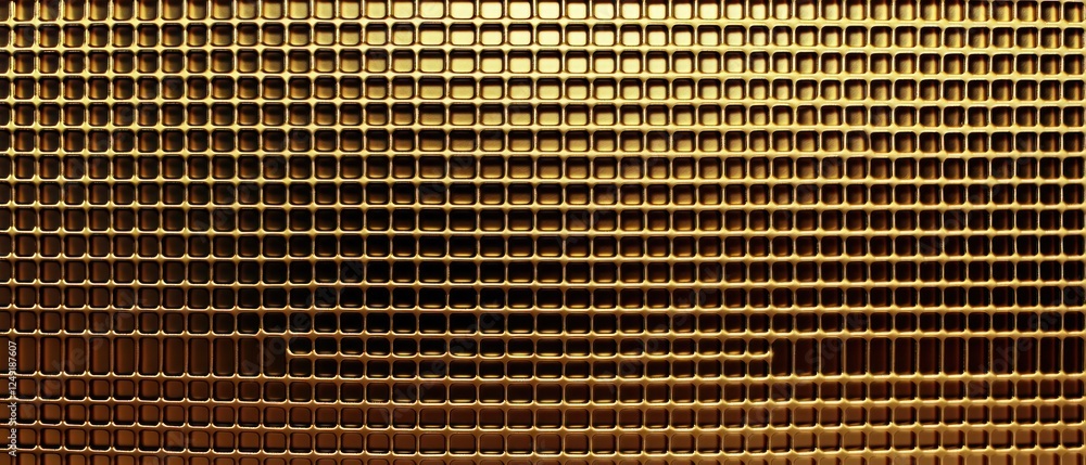 Aufkleber golden textured pattern with a grid-like design
