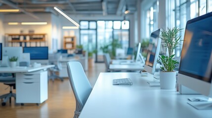 Modern office space designed for productivity with ergonomic furniture and natural light