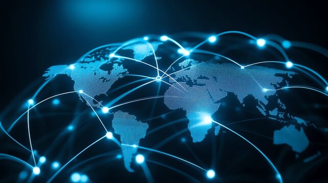 Digital network connections across the globe.