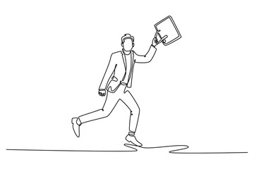 Office activity concept. Single line draw design vector graphic illustration.