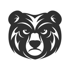Minimalist Bear Face Vector Logo with Smooth Layers.