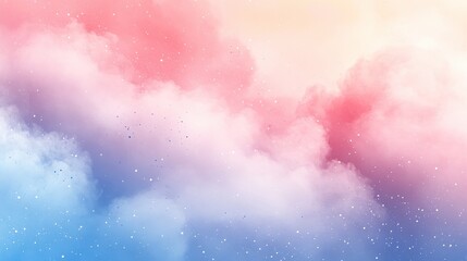 Fototapeta premium Pastel cloudscape, dreamy sky, soft light, pink blue hues, background