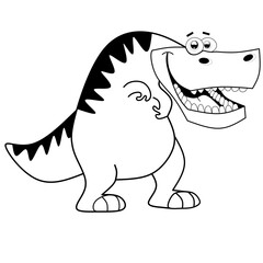vector illustration of cartoon dinosaur