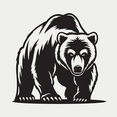 Bear Silhouette Vector Draw Animal