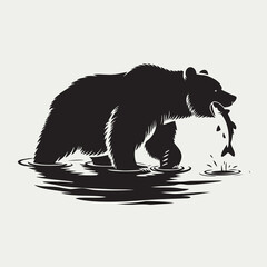 Bear Silhouette Vector Draw Animal