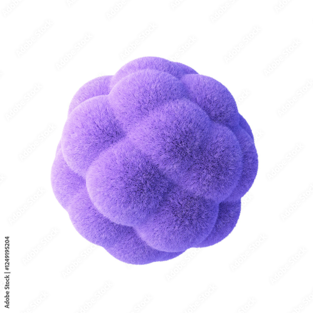 Poster plush shape isolated on white background. 3d design element.