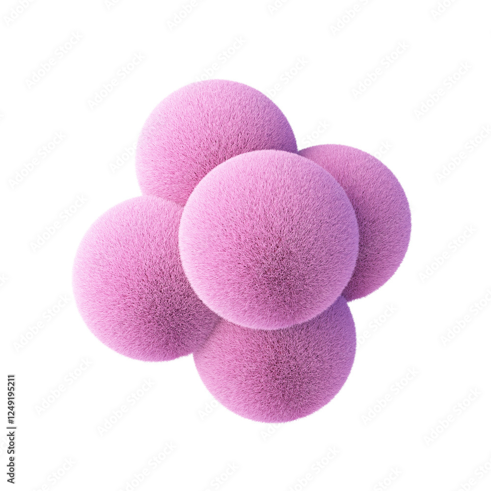 Aufkleber plush bubble shape isolated on white background. 3d design element.