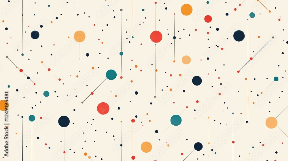 Aufkleber Abstract background with colorful dots and lines.