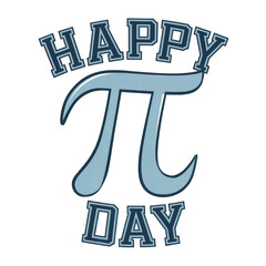 A playful design features the words HAPPY PI DAY with a large pi symbol in the center.