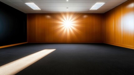 Stained Carpet in Office Meeting Room with Dramatic Lighting Effect