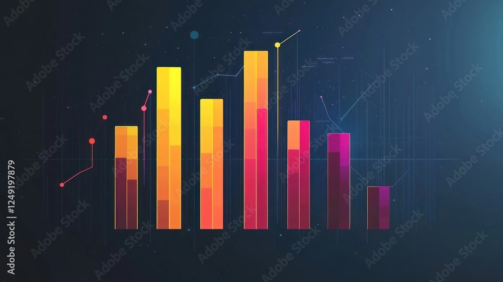 Leinwandbilder abstract bar chart showing growth and data visualization.
