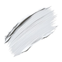 Thick white brush stroke with glossy sheen on transparency background