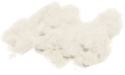 Isolated 3D render cloud PNG on transparent background