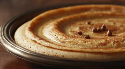 Crepes with sweet filling and chocolate chips, ready to be enjoyed.