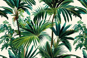 Enchanting Tropical Palm Leaf Design with Intricate Greenery Imagery