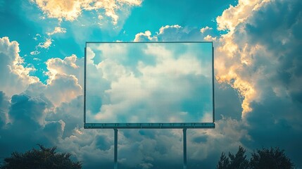 Cricket sight screen against cloudy sky, atmospheric