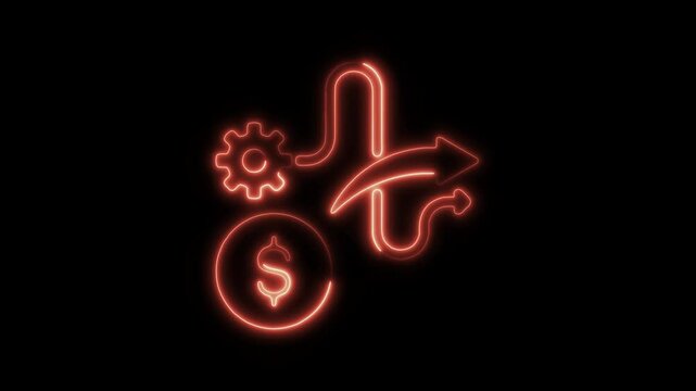 Glowing neon streamline isolated on black background. HD Video motion graphic animation