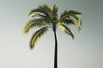 Obraz premium Elegant Isolated Palm Leaf Silhouette with Soft Airy Aesthetic
