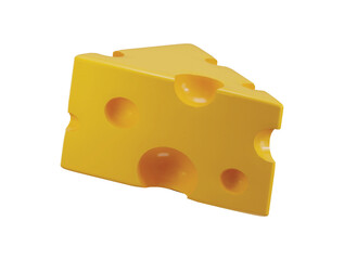 Cheese icon 3d render concept of dairy delicious food illustration
