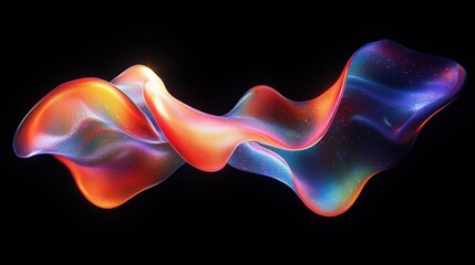 Obraz premium Abstract Vibrant Fluid Shapes with Iridescent Colors and Dynamic Composition