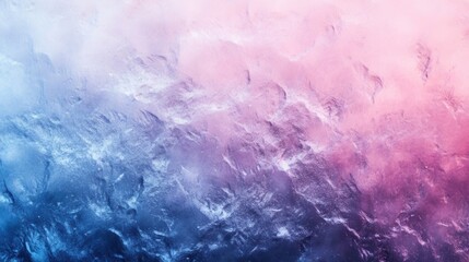 Obraz premium Abstract winter landscape, icy textures blending seamlessly into a pink and blue twilight sky, surreal and dreamy aesthetic