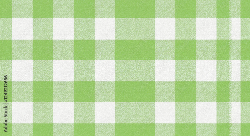 Poster checkered pattern in green and white with a textured design