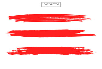 Obraz premium Red line of paint isolated, red smear vector template