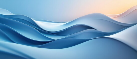 Soft Blue Wave Pattern Abstract Design with Smooth Curves and Gradients