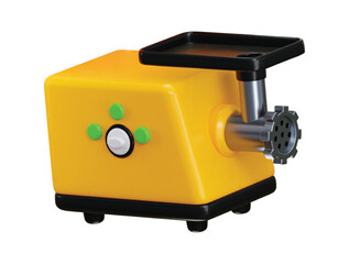 Meat grinder 3d render concept of Kitchen equipment for preparing minced meat vector illustration