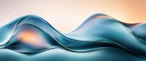 Obraz premium Abstract Wavy Glass Shapes Background with Smooth Curves and Gradients