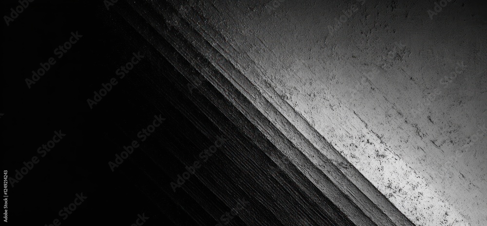 Poster monochrome abstract pattern dark grainy background with diagonal lines chiaroscuro texture design
