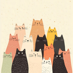 pet cat in illustrator drawing